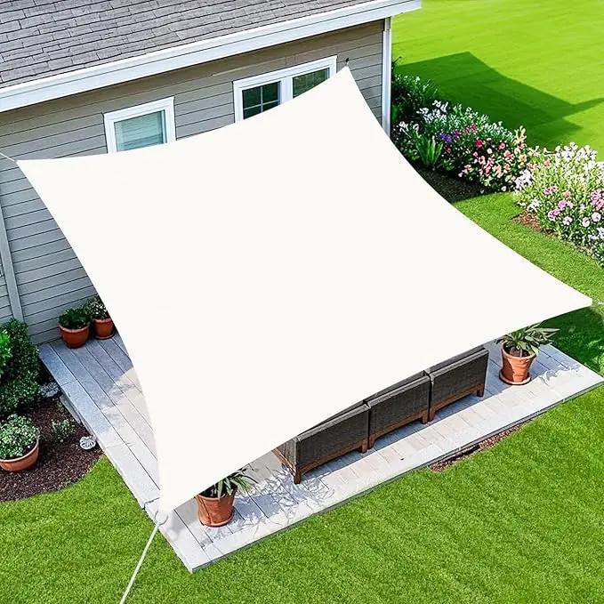 Amagenix Sun Shade Sail 6'X8' Curved Edge Outdoor Shade Canopy White Breathable 95% UV Block Shade Cloth for Patio Garden Backyard (We Make Custom Size) by GreenHaven Gardens