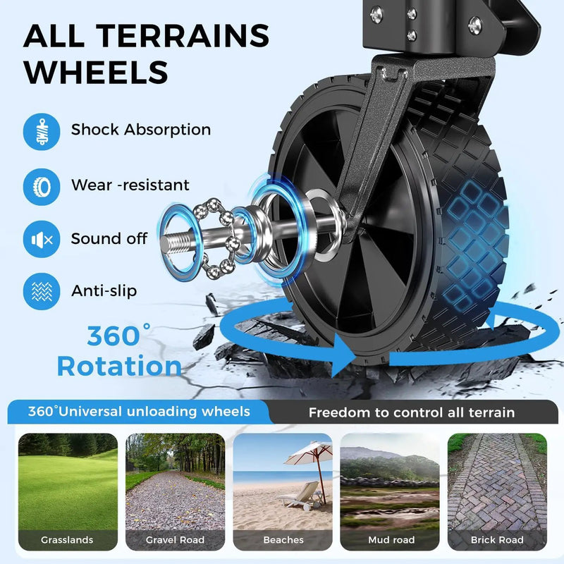 Collapsible Wagon Carts with Large Capacity, Foldable Grocery Cart with Side Pockets for Outdoor,Utility Beach Wagons Heavy Duty,300lb Load-Bearing for Camping, Garden, Sports, Shopping-Black by GreenHaven Gardens