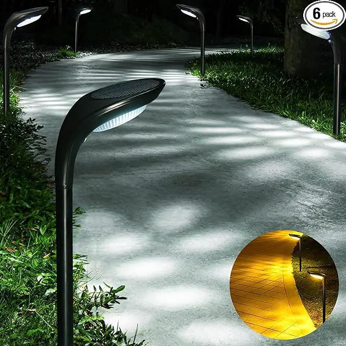 JSOT Solar Garden Lights - 6 Pack Solar Pathway Lights Path Light Landscape Lighting for Outside Yard Backyard Driveway Walkway by GreenHaven Gardens