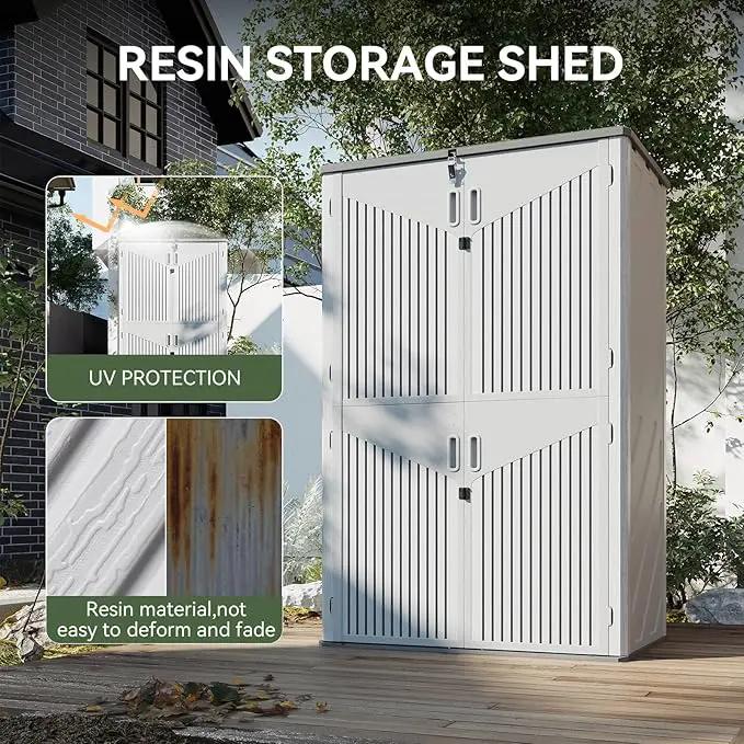 Aoxun 64 Cu.Ft Outdoor Storage Shed with Floor, Waterproof Horizontal Resin Cabinet for Garage Storage, Pool Storage, Bike Shed, Garden Shed by GreenHaven Gardens