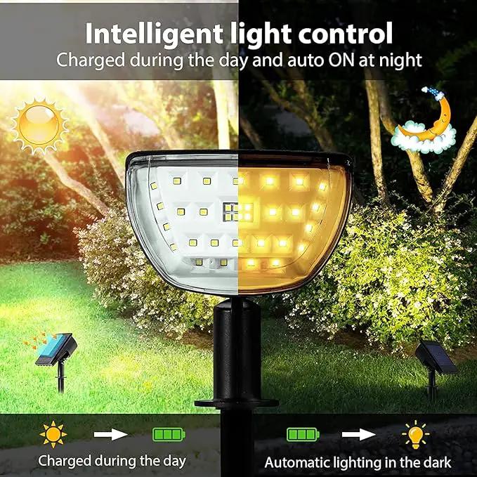 Jior Solar Lights for Outside,Solar Lights Outdoor Waterproof IP65, 2-in-1 Adjustable Solar Landscape SpotLights Wall Lights for Garden Yard Driveway Walkway Pool Patio 6 Pack (Warm White) by GreenHaven Gardens