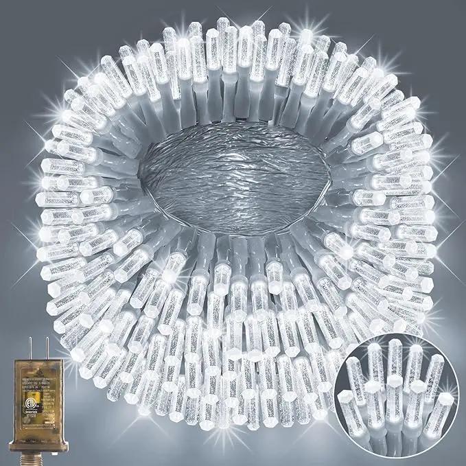 Heceltt 1140 LED 449 FT String Lights Outdoor, 8 Modes White Christmas Lights Plug in, IP44 Waterproof Led String Lights with Timer and Memory for Xmas Tree Yard Party Garden Decorations by GreenHaven Gardens
