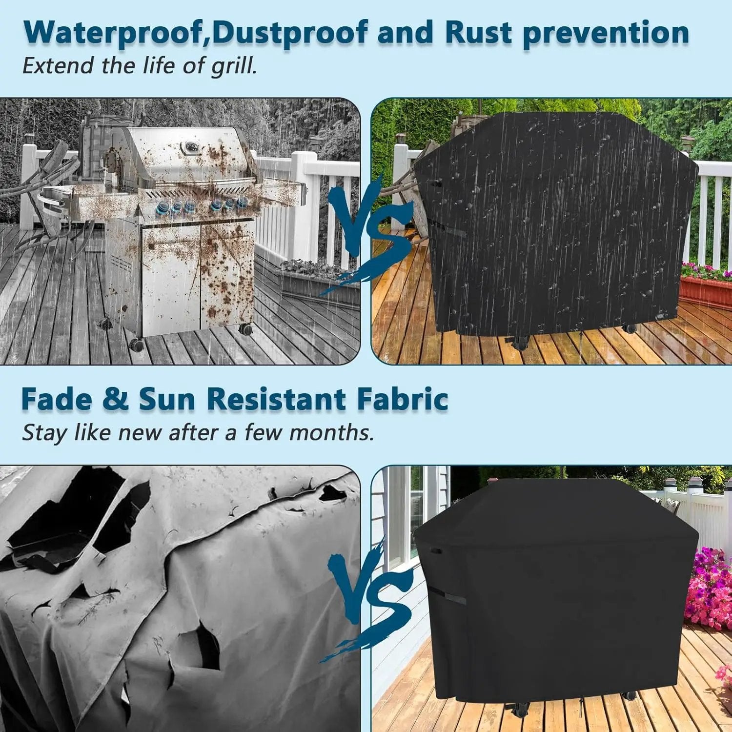 Kingling Grill Cover Fits for Traeger Woodridge Pro/Elite, Napoleon Rogue PRO-S 625, Prestige 500 RSIB Grills Waterproof Grill Cover 68 Inch BBQ Grill Covers for 7-Burner Gas Grill & Griddle by GreenHaven Gardens