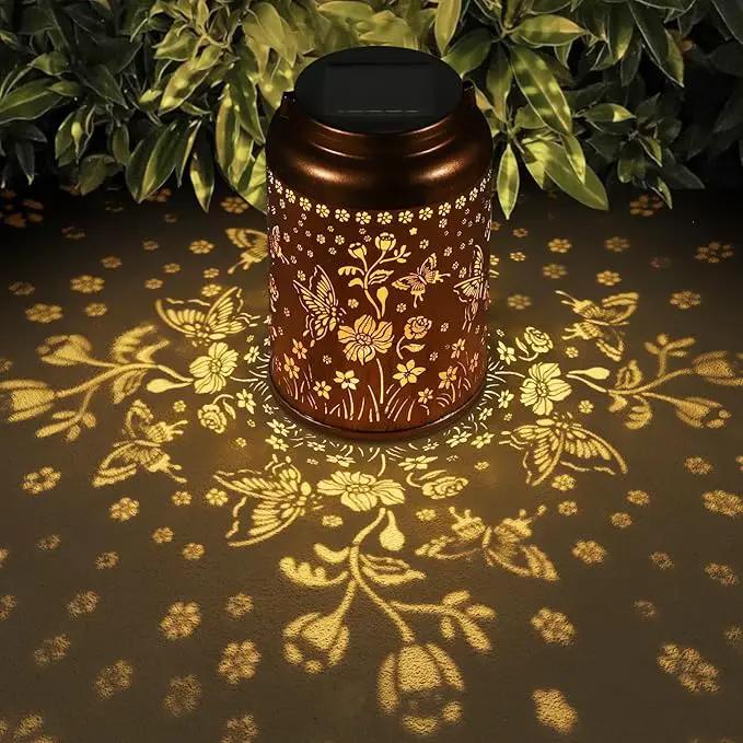 Solar Lanterns Outdoor Waterproof Hummingbird Garden Decor Christmas Gifts for Women Mom Grandma Hanging Lights Metal Solar Decoration Outside for Yard, Patio,Backyard,Porch(Butterfly and Sunflower) by GreenHaven Gardens