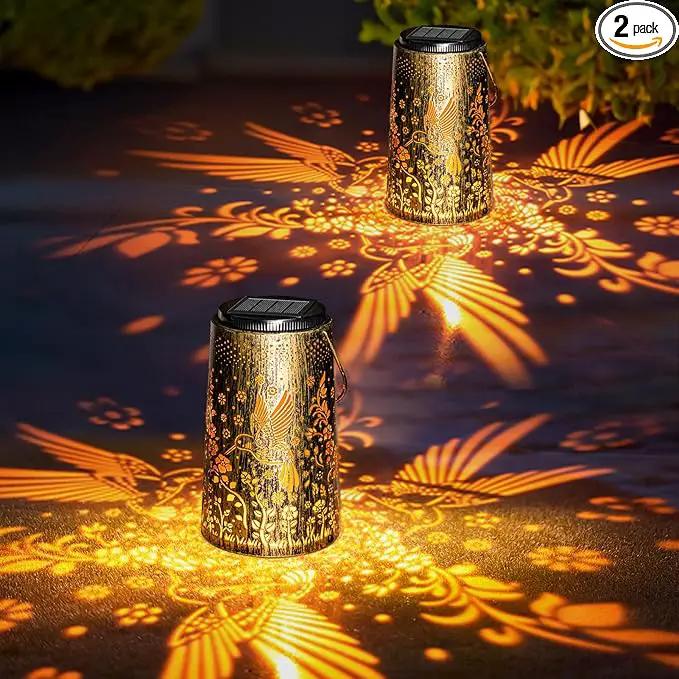 2 Pack Solar Lanterns Outdoor Waterproof, Hummingbird Hanging Solar Lights for Outside, Garden Decor for Yard Patio Pathway Porch, Christmas Birthday Mothers Day Gifts for Women Mom Grandma by GreenHaven Gardens