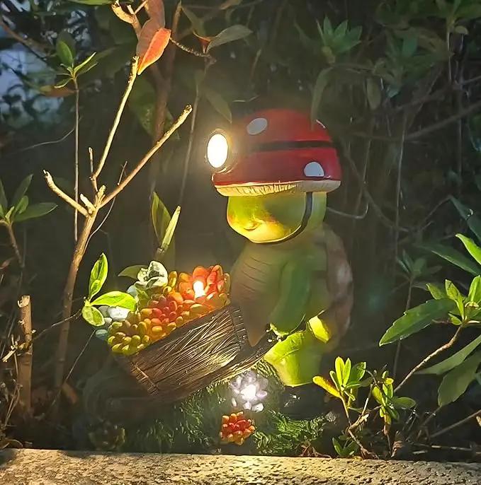 Solar Light Turtle Outdoor Garden, Turtle Solar Light for Yard Patio Decor 4 LED Solar Powered Lighting Outside Light Up Turtle Garden Statue Gardening Gift for Women Cute Decor by GreenHaven Gardens