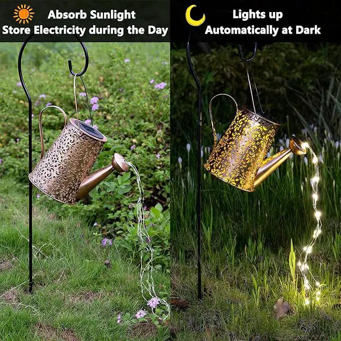 Solar Lights Outdoor Garden Decor, Large Hanging Waterproof Watering Can Landscape Lights Outside Decorations for Yard Front Porch Patio Backyard Gardening Gift for Mom Grandma Women Birthday by GreenHaven Gardens