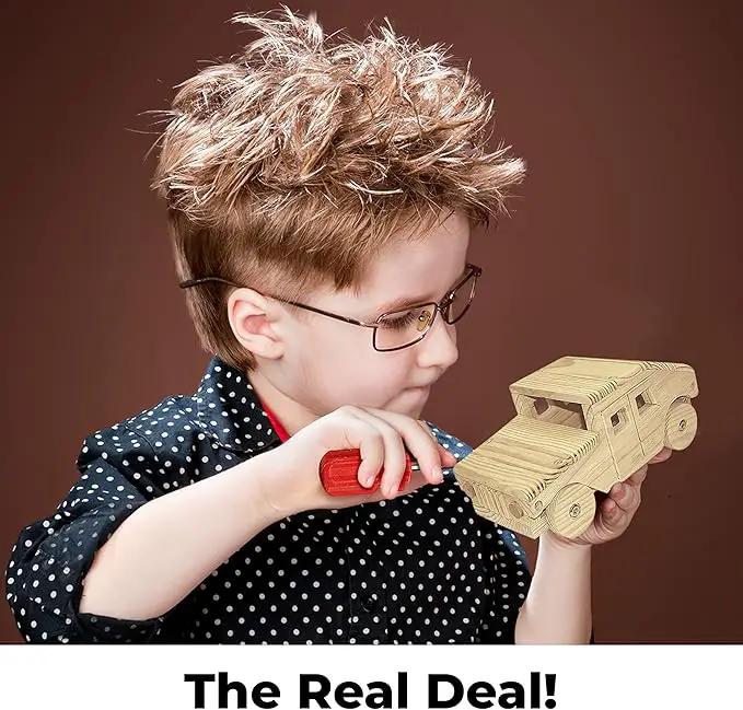 Kraftic Woodworking Building Kit for Kids and Adults, 3 Educational DIY Carpentry Construction Wood Model Kit STEM Toy Projects for Boys and Girls - Wooden Military Vehicle, Excavator and Bird-Feeder by GreenHaven Gardens