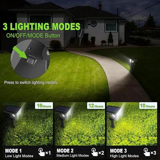 Solar Spot Lights Outdoor Waterproof IP67, Solar Powered Lights Outdoor with 53 LED & 3 Modes, Landscape Spotlight Wall Light for Garden Yard Pathway Driveway 4 Pack (Cool White) by GreenHaven Gardens