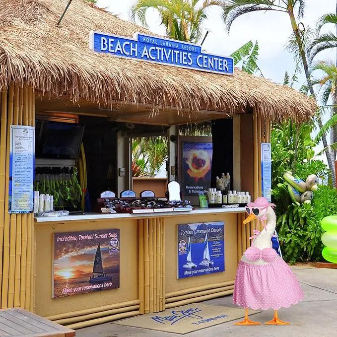 Bikini Goose Outfit Lawn Goose Clothing Porch Goose Outfits Summer Yard Goose Outfits Hawaiian Luau Goose Outfit for 23'' Lawn Goose Outdoor Decoration (Pink) by GreenHaven Gardens