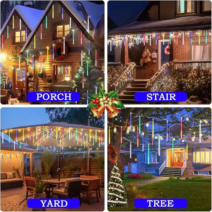 Meteor Shower Lights, Christmas Lights, 20 Inch 10 Tube 540 LED Rain Falling Icicle Cascading Lights for Xmas Tree Halloween Patio Garden Roof Eaves Decoration by GreenHaven Gardens