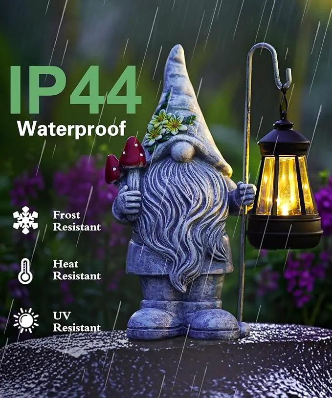 Solar Gnome Statue for Outdoor Decor: Outside Garden Sculpture for Yard Lawn Balcony Patio Porch- Birthday Gifts for Mom Women Grandma by GreenHaven Gardens