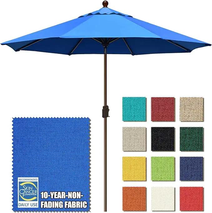 EliteShade USA 10-Year-Non-Fading 9Ft Market Umbrella Patio Umbrella Outdoor Table Umbrella with Ventilation,Royal Blue by GreenHaven Gardens