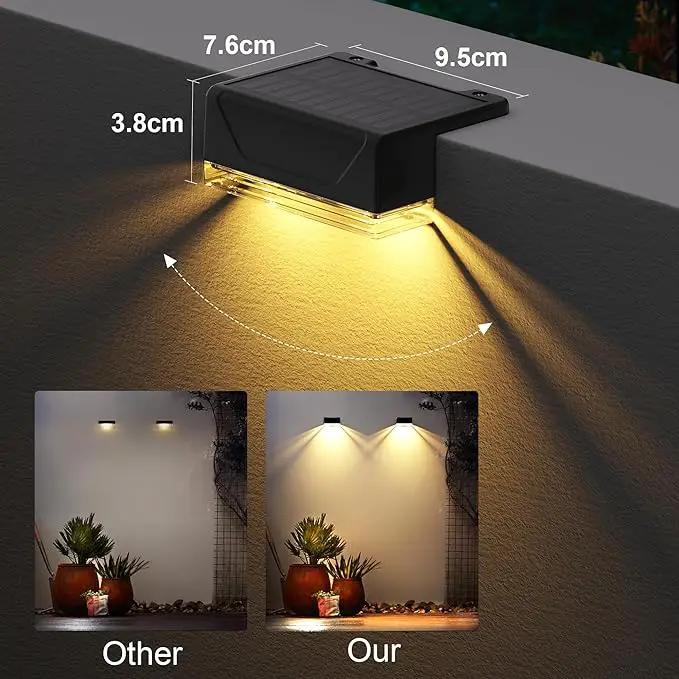 Ellasay Solar Fence Lights Outdoor: IP65 Waterproof RGB Solar Powered with 8 Lighting Modes - Wall Decor for Garden Patio Backyard Balcony Porch 2 Pack by GreenHaven Gardens