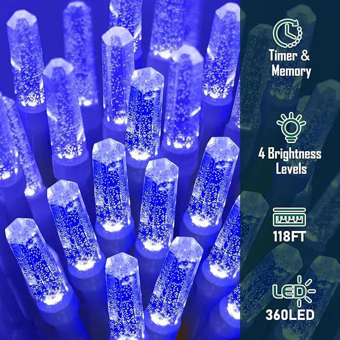 Heceltt 360 LED 118 FT String Lights Outdoor, 8 Modes Easter Lights Plug in, IP44 Waterproof Led String Lights with Timer and Memory for Easter Yard Party Garden Decorations (Blue) by GreenHaven Gardens