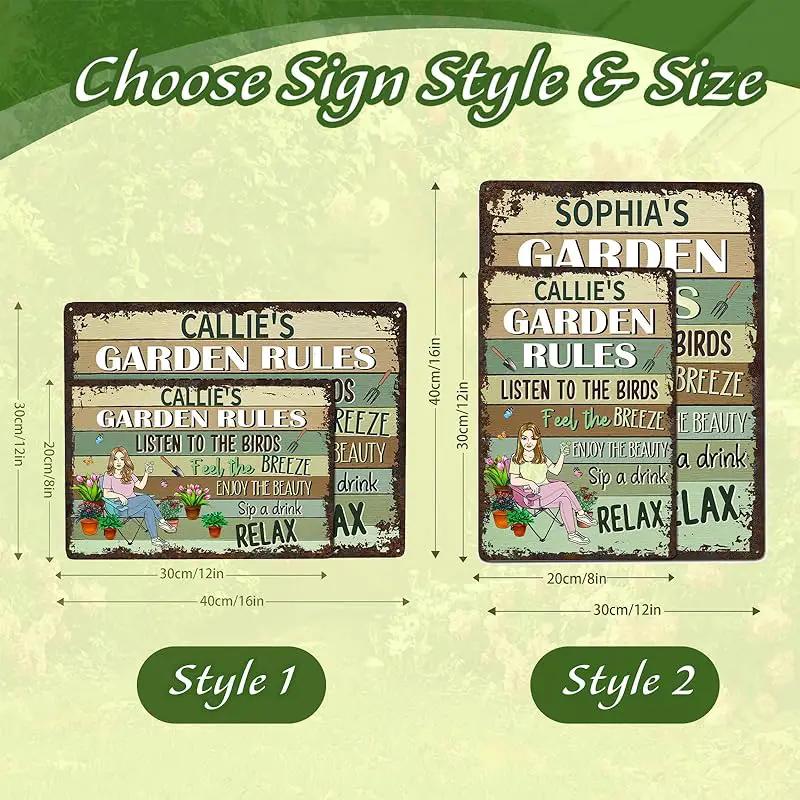 Personalized Retro Garden Metal Sign, Custom Cartoon Character and Name, Funny Garden Decor, Gift for Family, Friends, Women Gardeners, Gardening Lovers, Yard Outdoor Artwork Prints by GreenHaven Gardens