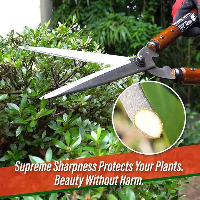 SUIZAN Hedge Shears 22.6" - Professional Japanese Garden Clippers for Precise Trimming Gardening Tools by GreenHaven Gardens