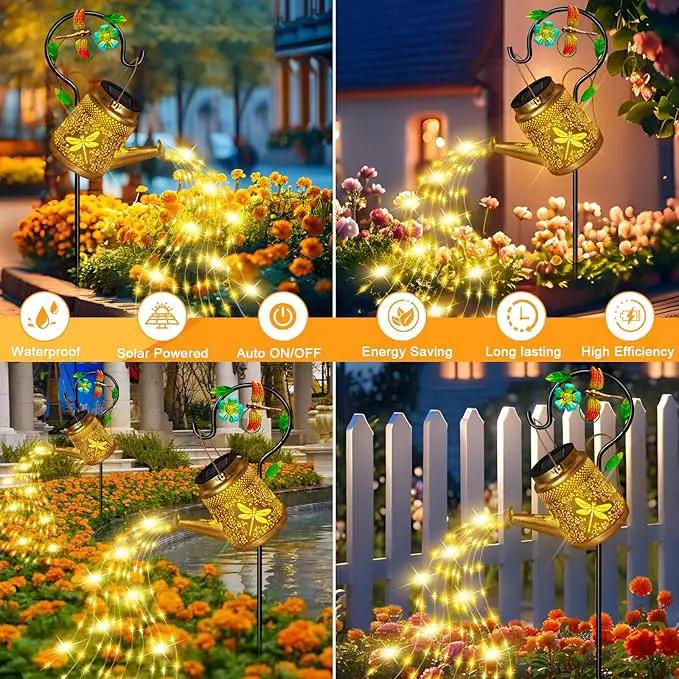 Dragonfly Solar Watering Can Lights, Outdoor Waterproof Garden Lantern with Shepherd Hook, Solar Garden Decor for Yard Outdoor Landscape Pathway Porch Patio, Garden Gift for Women Mom Grandma by GreenHaven Gardens