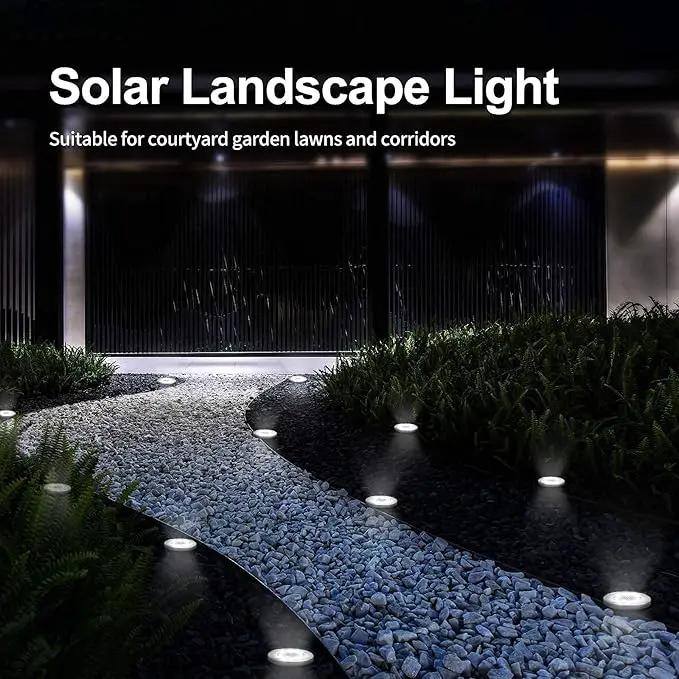 Aogist Solar Ground Lights 12 Packs, 8 LED Solar Garden Lights, Outdoor Solar Disk Lights, In-ground Outdoor Landscape Lights for Pathway Yard Walkway Patio Lawn Path (Cold White) by GreenHaven Gardens