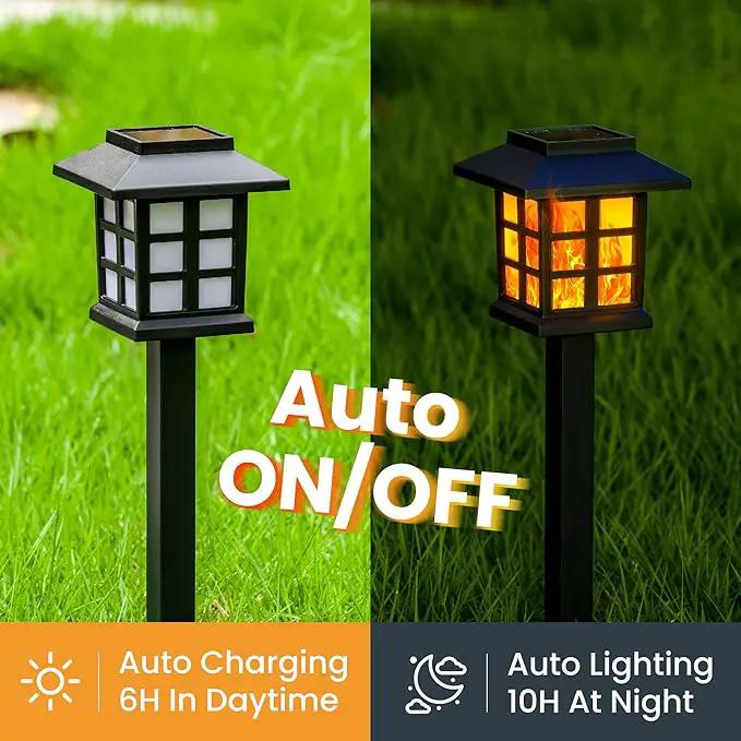 GIGALUMI Solar Lights for Outside,12 Pack Flickering Flame LED Solar Outdoor Lights, Waterproof Solar Garden Lights Maintain 10 Hours of Lighting for Christmas, Garden, Landscape, Path, Yard, Patio by GreenHaven Gardens