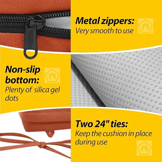 AAAAAcessories Outdoor Seat Cushions for Chairs, Waterproof, Fade-Resistant Patio Furniture Replacement Cushions, 20" x 18" x 3", Set of 2, Rust by GreenHaven Gardens