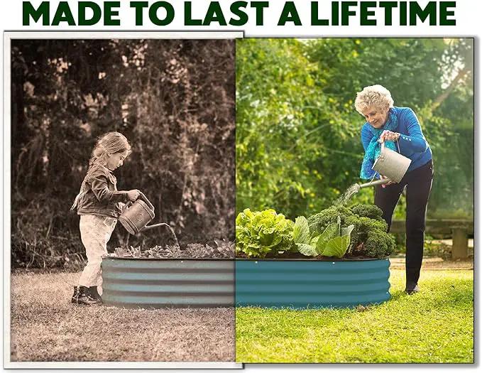 Galvanized Raised Garden Beds Outdoor // 6×3×1 ft (2-Pack) Planter Raised Beds for Gardening, Vegetables, Flowers // Large Metal Garden Box // Patented Tool-Free Design (Turquoise) by GreenHaven Gardens