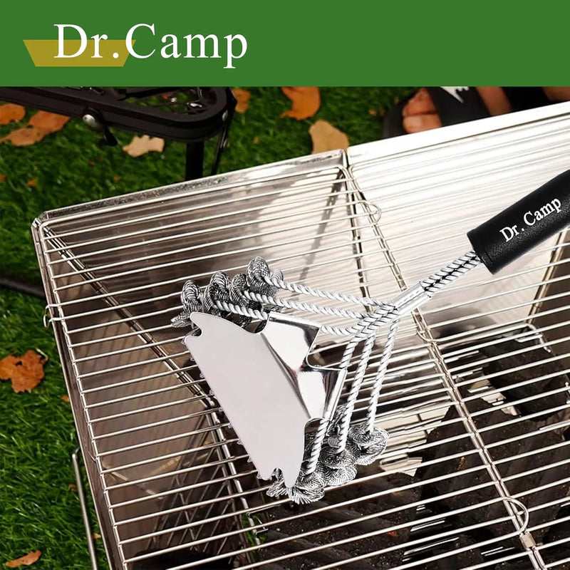 2 PCS Stainless Steel BBQ Grill Brush,BBQ Brush,Grill Scraper, Grill Brush for Outdoot,Grill Cleaning Brush, Barbecue Tool Set with Big Handle for Outdoor Grill by GreenHaven Gardens