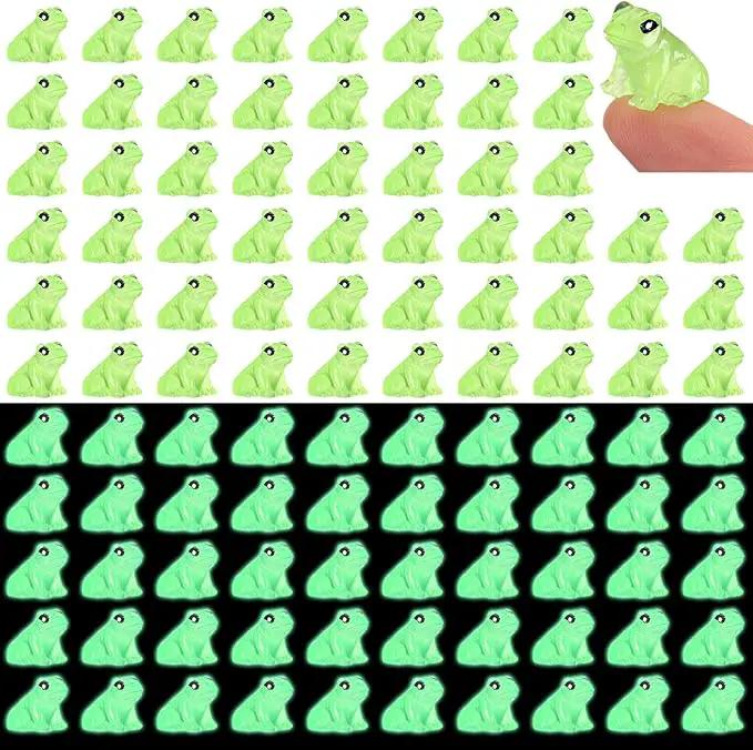 Shappy 140 Pcs Resin Mini Frogs Miniature Figurines Animals Glow in The Dark Tiny Frogs for Garden Landscape Micro DIY Ornament Accessories Home Decor by GreenHaven Gardens
