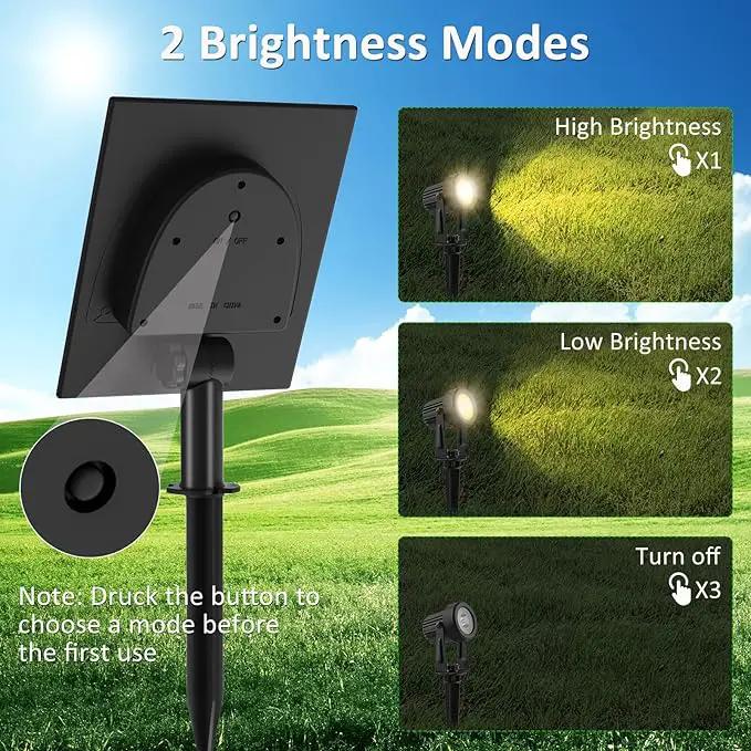 T-SUNUS Solar Garden Spotlight Outdoor, 4-in-1 Solar Spot Lights IP65 Waterproof 9.8ft Cable, 5W Separated Solar Panel, Auto On/Off for Tree Patio Yard Driveway Pathway Pool Area(Warm White 3000K) by GreenHaven Gardens