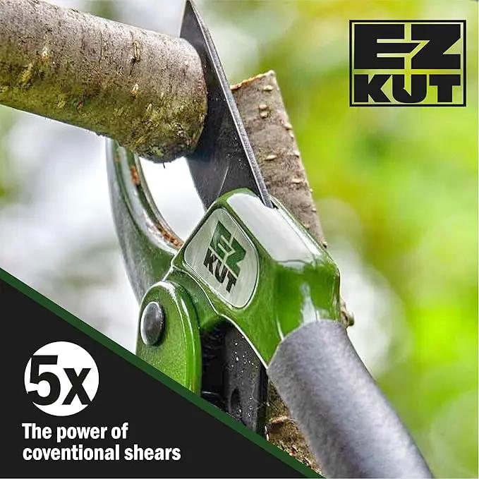 EZ Kut Heavy Duty Pruning Shears Green - with Ratcheting Action Great Garden Hand Tool Clippers Gardening pruners arthritis tools Ratcheting Anvil Hand Pruner Pruning Shears Heavy Duty Since 1988 by GreenHaven Gardens