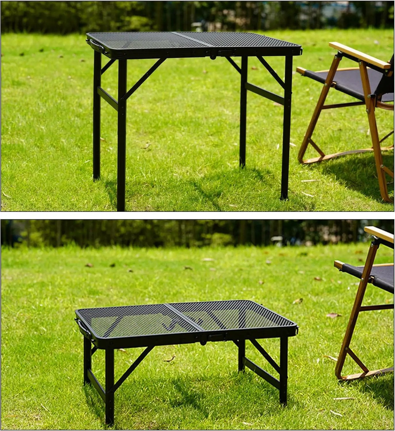 Small Folding Table for Camping Picnic Grill,Garden BBQ Side Table-Portable Lightweight,Compact,Height Adjustable Patio Outdoor Table with Carry Bag by GreenHaven Gardens