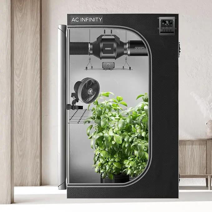 AC Infinity Advance Grow System 3x3, 3-Plant Kit, WiFi-Integrated Grow Tent Kit, Automate Ventilation, Circulation, Schedule Full Spectrum Samsung LM301H LED Grow Light, 2000D Mylar Tent by GreenHaven Gardens