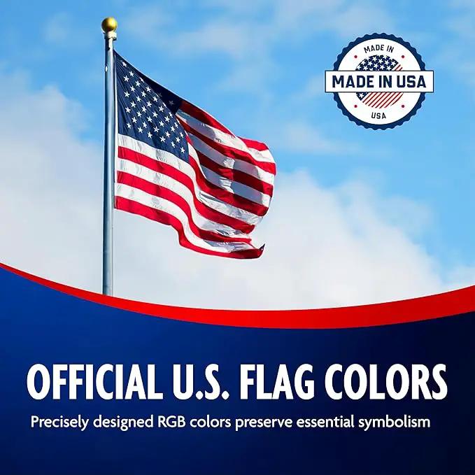 Carrot-Top Patriarch Polyester American Flag for Outside & Inside 3x5 - US Flag, Outdoor, United States Flag Made in USA, Heavy Duty w/Brass Grommets by GreenHaven Gardens