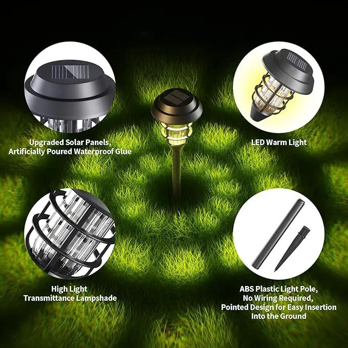 Solar Lights Outdoor Waterproof for Yard, 6 Pack Solar Pathway Lights Outdoor Lawn Lights Solar Powered Outdoor Lights LED Landscape Lighting Solar Garden Lights for Patio, Outside, Driveway, Walkway by GreenHaven Gardens