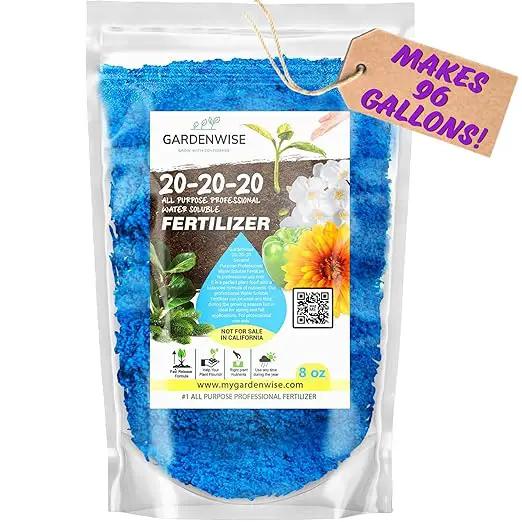 20-20-20 Water-Soluble Fertilizer – Powder for Liquid Plant Food for Indoor & Outdoor Plants, Orchids, Vegetables, Lawns, Flowers – 20 20 20 Fertilizer (8 oz) by GreenHaven Gardens