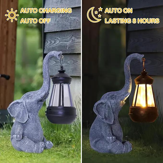 Attivolife Lucky Elephant Solar Statue Light for Garden Decor, Outdoor Waterproof Figurines Lamp, Art Patio Lawn Easter Balcon Yard Ornament - Beautifully Home Ideal Birthdays Gifts for Women Mom by GreenHaven Gardens
