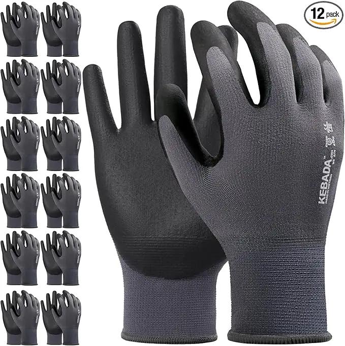 Kebada Work Gloves for Men and Women, Foam Nitrile Coated Safety Gloves with Grip, Ideal for Warehouse Package Handling, Gardening, Mechanic and Construction, XL by GreenHaven Gardens