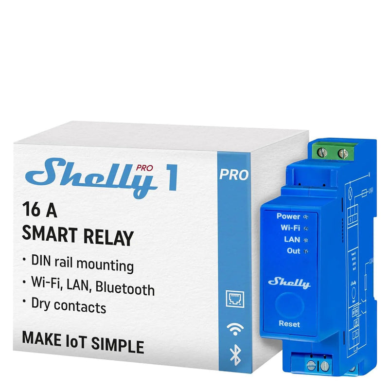 Shelly Pro 1 | Wi-Fi & LAN, 1-Channel Smart Relay Switch | Home Automation | Bluetooth Gateway | Compatible with Alexa & Google Home | No Hub Required | Remote Control | Timer Schedule | Dry Contacts by GreenHaven Gardens