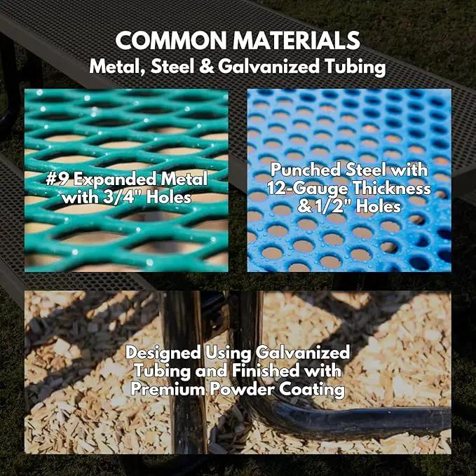 Coated Outdoor Furniture Heavy-Duty Portable Outdoor Kids Table, Expanded Metal Kids Picnic Table, Commercial-Grade Picnic Table, Made in America (4ft Rectangular, Childrens, Orange) by GreenHaven Gardens