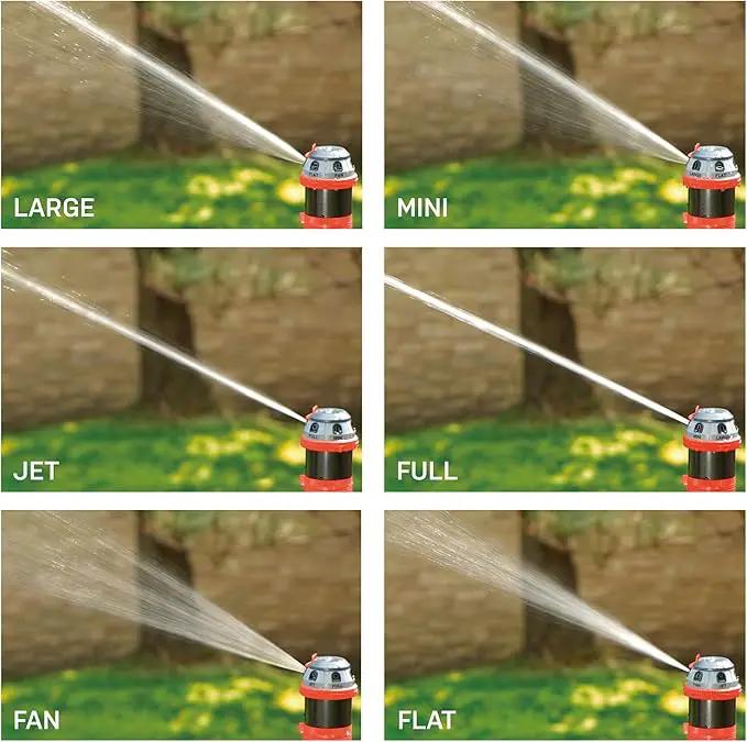 Eden Metal Adjustable 6-Pattern Mobile Rotary Gear Drive Garden Sprinkler Bundle with Flexzilla Garden Hose by GreenHaven Gardens