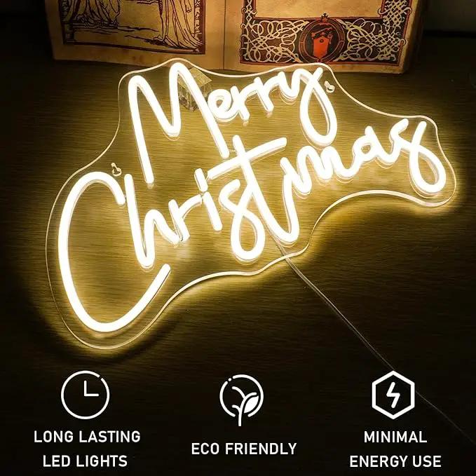 WLHOPE Merry Christmas Neon Sign,Warm White Christmas Neon Signs for Wall Decor,Dimmable Merry Christmas Led Signs for Christmas Party Backdrop Bedroom Window Bar Club Shop,Christmas Gift Decoration by GreenHaven Gardens