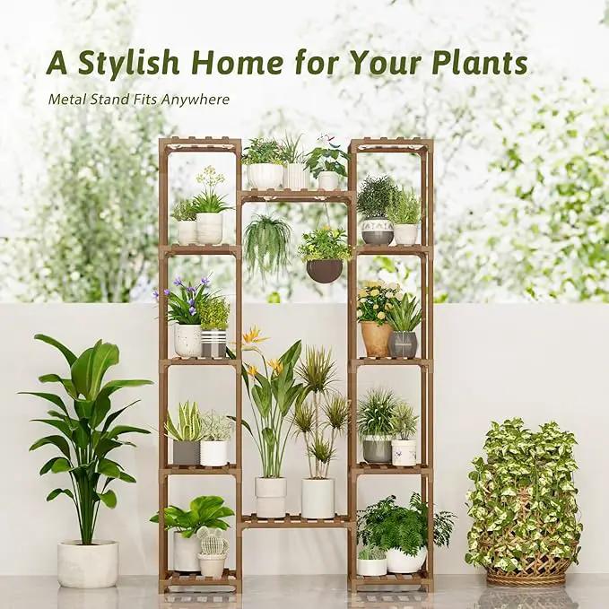 Plant Stand Indoor with Grow Lights for Indoor Plants 62.2'' Tall Plant Shelf 12 Tiers Sturdy Plant Rack for Plants Dispaly for Living Room Garden Patio Decor by GreenHaven Gardens