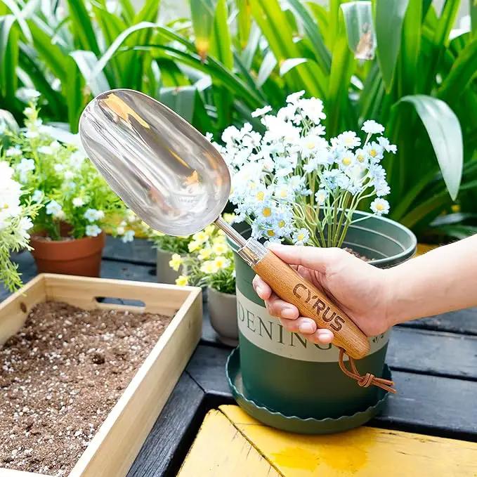 CYRUS Garden Trowel, 13" Stainless Steel Garden Shovel, Compact Garden Spade for Garden Plant Transplanting, Digging and Weeding by GreenHaven Gardens