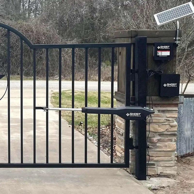 GC GHOST CONTROLS Solar Heavy-Duty Automatic Gate Opener Kit for Driveway Swing Gates with Long-Range Solar Gate Opener Remote - Model TSS1XP by GreenHaven Gardens