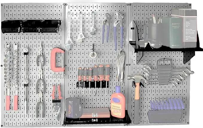 Wall Control 30-WRK-400GB Standard Workbench Metal Pegboard Tool Organizer,Gray/Black by GreenHaven Gardens