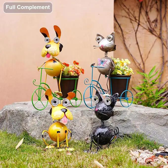 Dog Solar Lights Outdoor,Yard Art Metal Dog Statues,Outdoor Funny Dog Statue for Garden Decor Yard Lawn Ornaments by GreenHaven Gardens