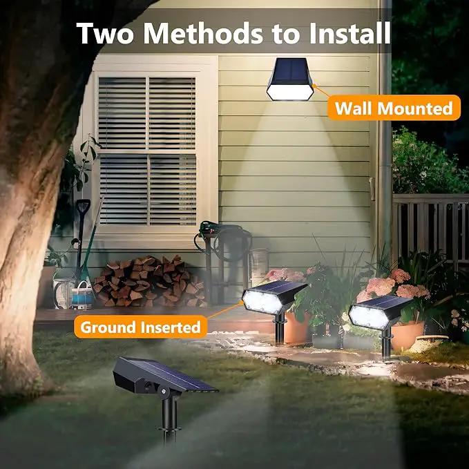 Solar Spot Light Outdoor, 49 LED Lights for Outside, 2 Modes Solar Powered Spotlights, Waterproof Pathway Light for Garden Yard Walkway Driveway Landscape Decorations (4 Pack-Cool White) by GreenHaven Gardens