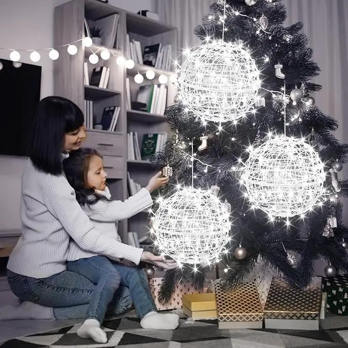 Christmas String Lights Outdoors,4 Pack 15.74" Sphere Lights,Ball Tree Garden Globe Lights for Home, Party, Christmas, Porch Patio,Wedding, Garden,Tree Decoration with Plug by GreenHaven Gardens