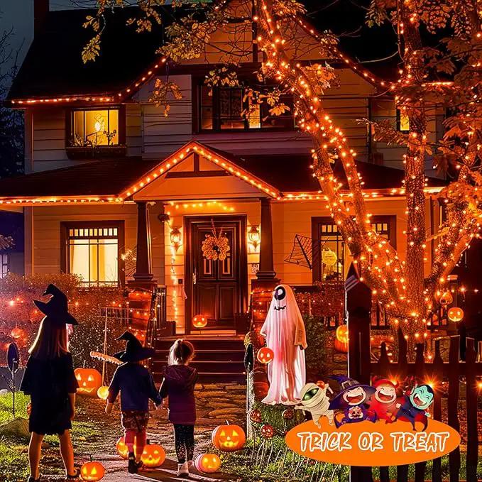 JMEXSUSS 2 Pack Orange Solar Halloween Lights, Total 400 LED 151FT Solar String Lights Outdoor Waterproof, 8 Modes Halloween Lights for Outside Tree Patio Yard Garden Halloween Decorations by GreenHaven Gardens