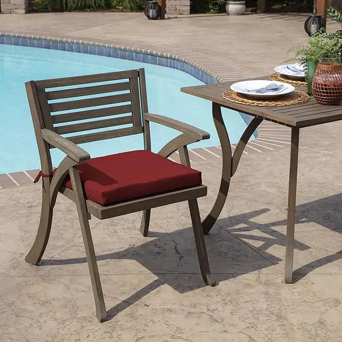 Arden Indoor/Outdoor Seat or Rocking Chair Cushion, 19 x 18, Water Repellent, Rain Proof, Fade Resistant Cushion for Rocking or Dining Chairs Ruby Red Leala by GreenHaven Gardens